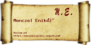 Menczel Enikő névjegykártya
